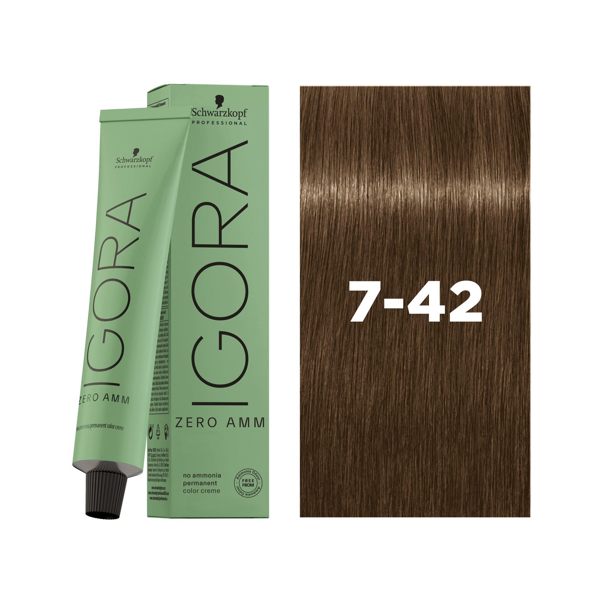 Schwarzkopf Professional Igora Zero AMM 7-42 Medium Blonde Beige Ash, 60ml