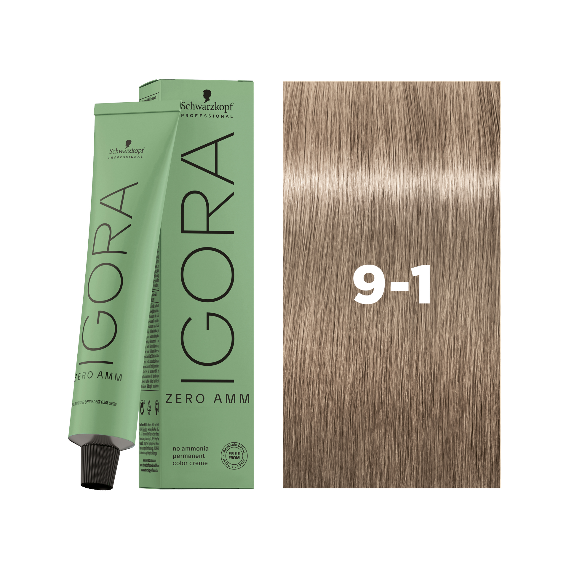 Schwarzkopf Professional Igora Zero AMM 9-1 Extra Light Blonde Cendré, 60ml