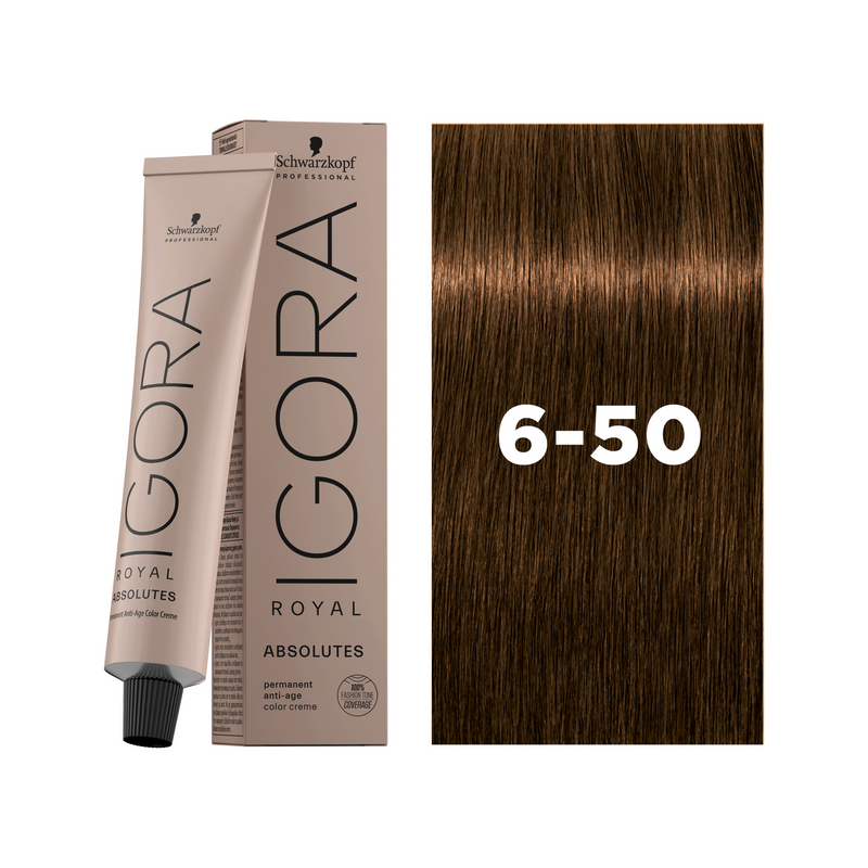Schwarzkopf Professional Igora Royal Absolutes 6-50 Dark Blonde Gold Natural, 60ml Buy at Indicrest