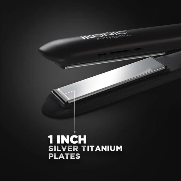 Ikonic Hair Straightener - Slim Titanium Shine Black & Silver Buy at Indicrest Image 3