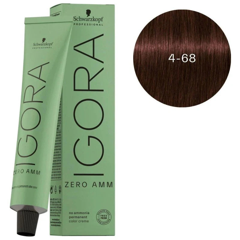 Indicrest Schwarzkopf Igora Zero AMM 4-68 Medium Brown Chocolate Red tube
