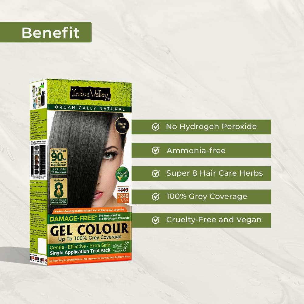 Indus Valley Ammonia Free Gel Hair Colour Black 220ml