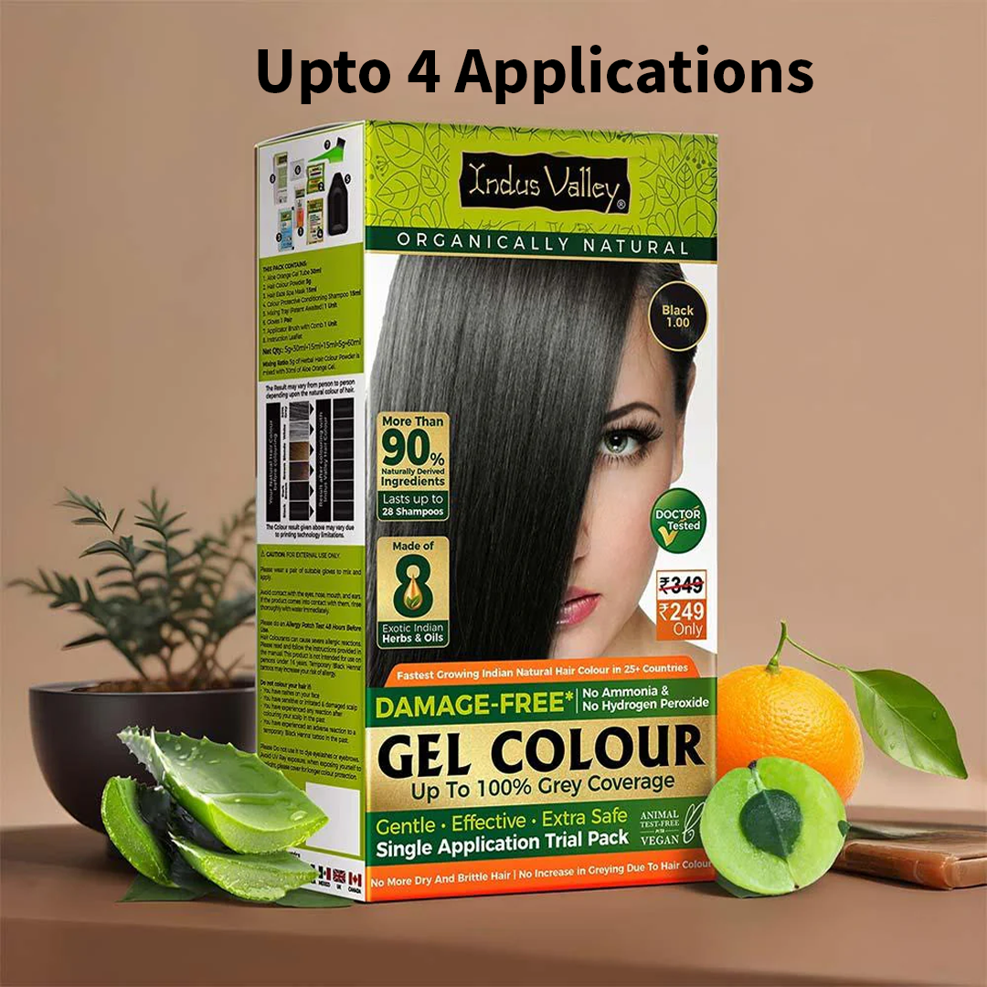 Indus Valley Gel Hair Colour for Men & Women Black