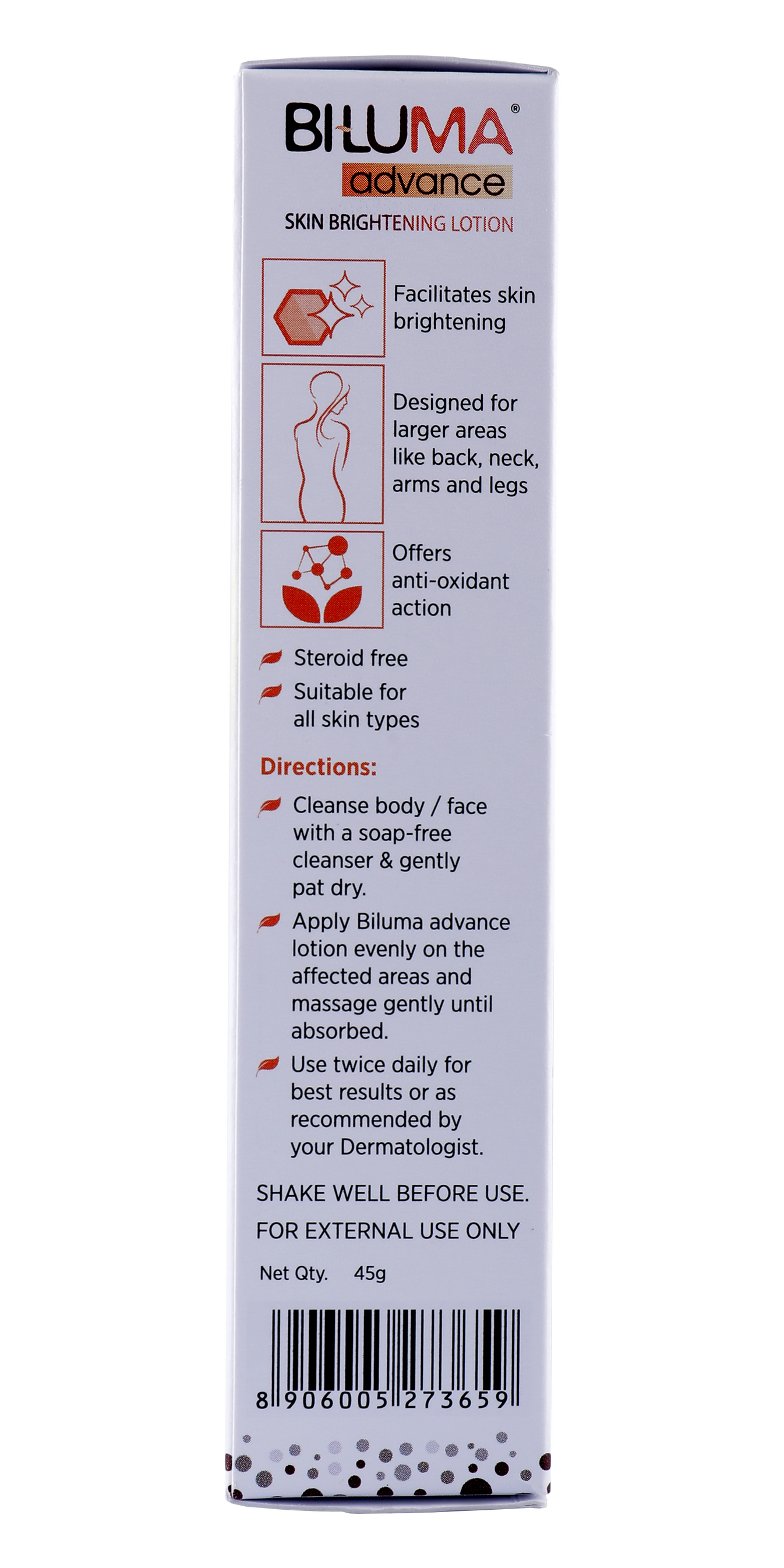 Biluma Advance Skin Brightening Lotion, 45 g