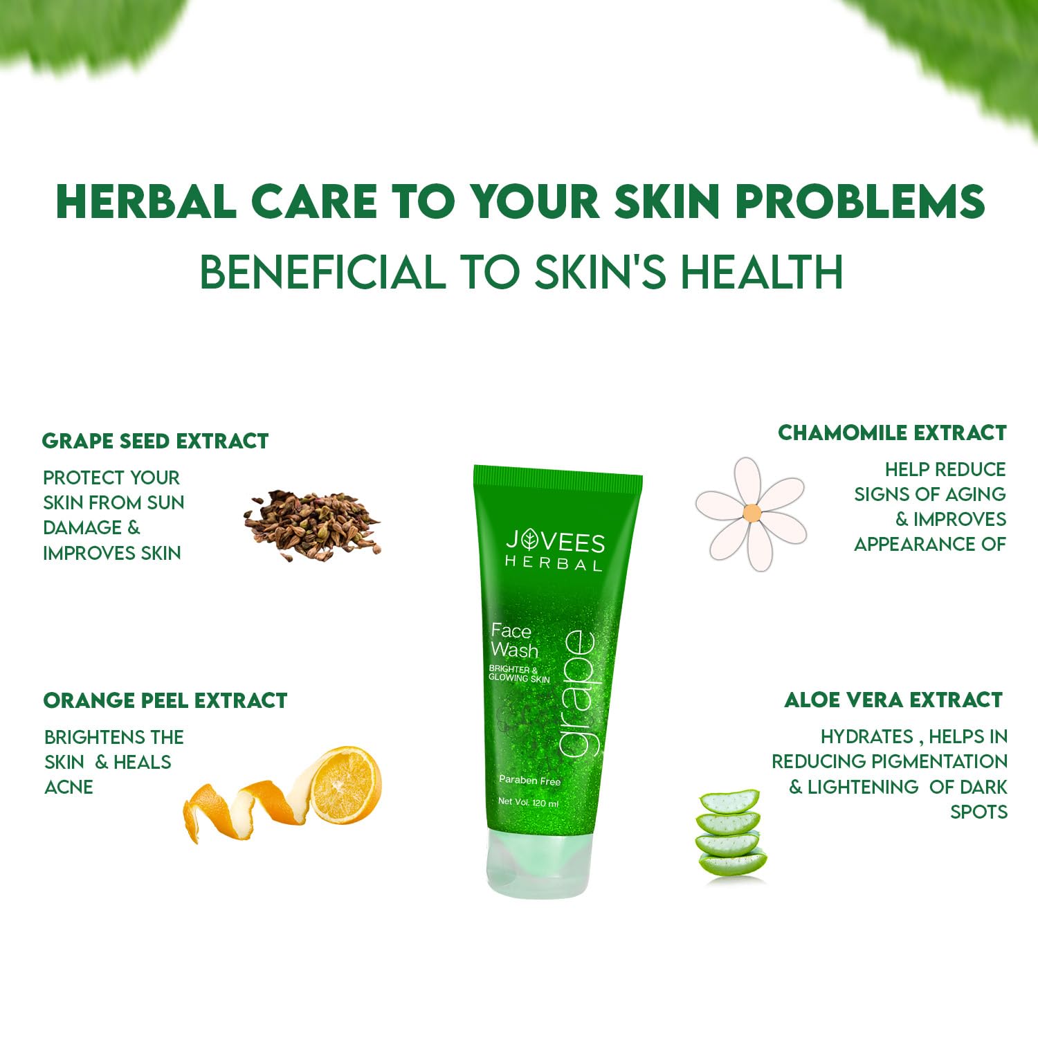 Jovees Grape Face Wash, 120ml Heral Care to your skin Problem Buy at Indicrest