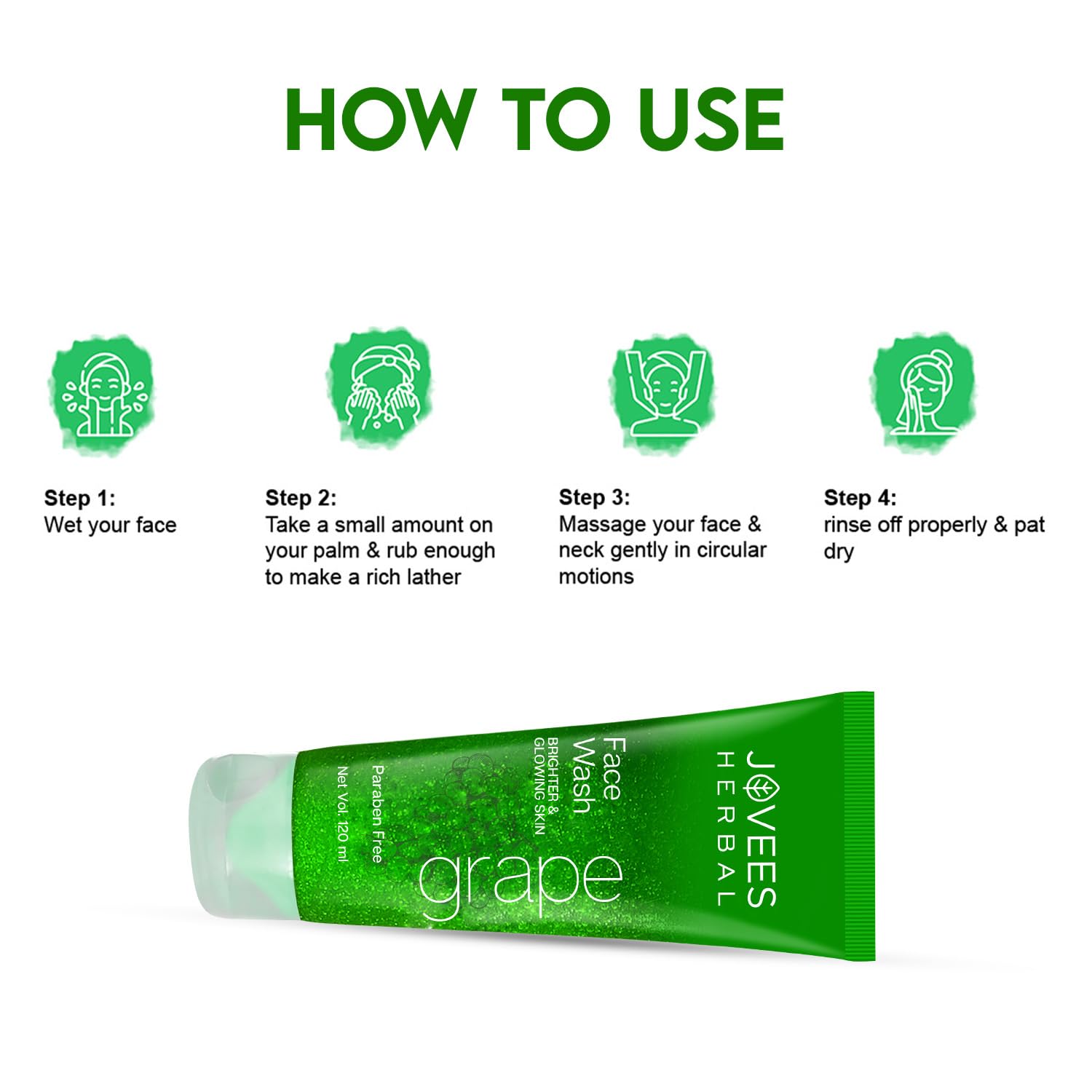 Jovees Grape Face Wash, 120ml how to use Buy at Indicrest
