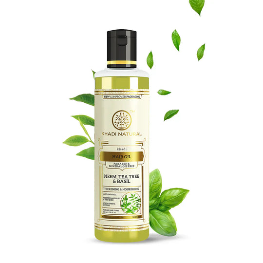 Khadi Neem, Tea Tree & Basil Hair Oil 210ml - Indicrest Buy at Indicrest