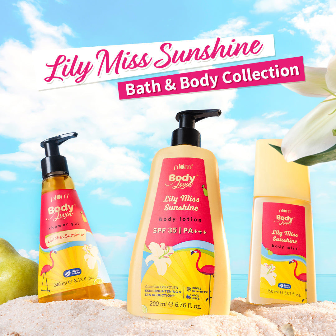 Plum Lily Miss Sunshine Shower Gel by Plum BodyLovin' | SLS-Free | Hydrating Formula | Fruity-Floral Fragrance | Aloe-Infused Body Wash, 240ml