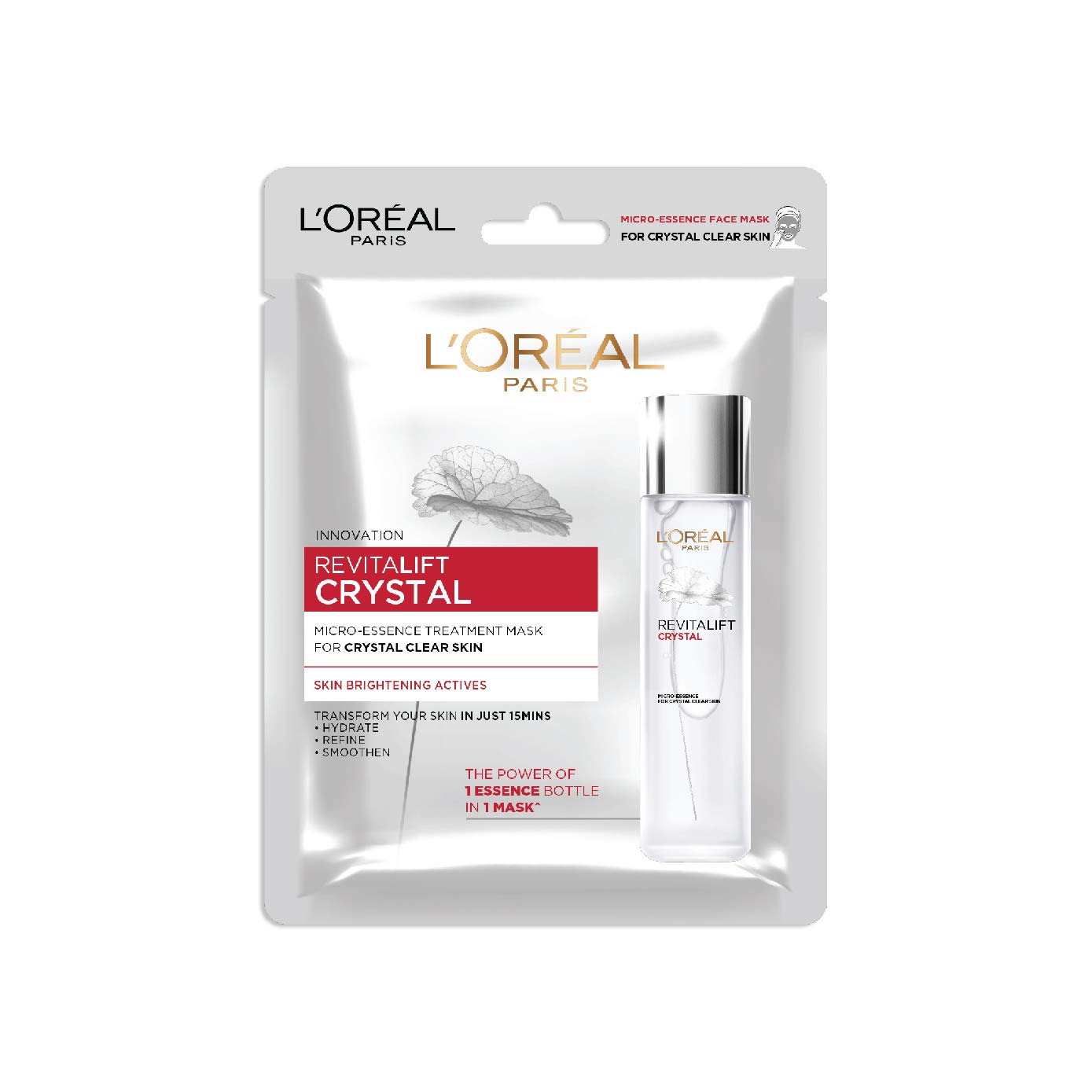 L'Oreal  Paris Revitalift Crystal Micro-Essence Sheet Mask front view