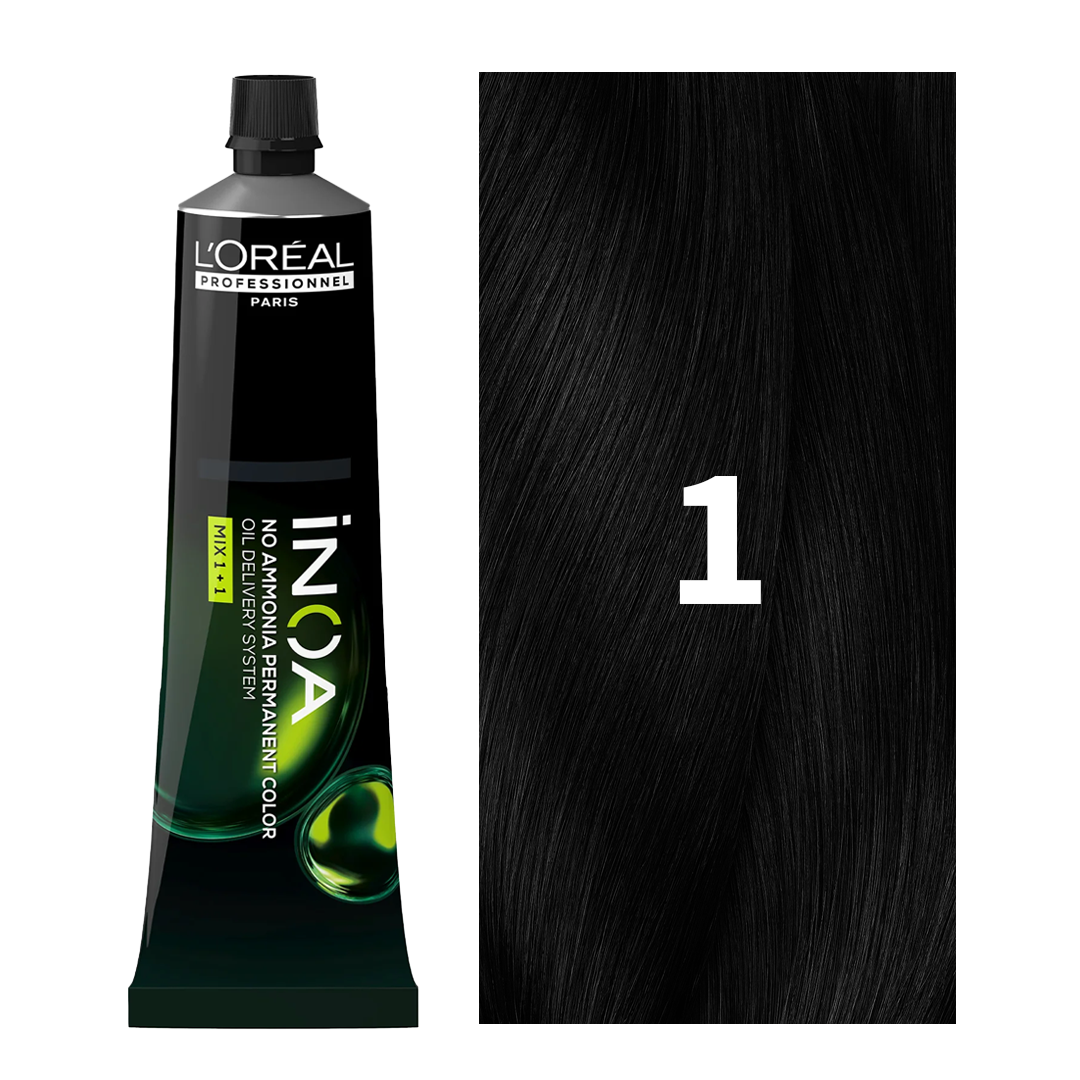 L'Oreal Professionnel Paris iNOA - 1 (Black) Ammonia-Free Hair Color, 60g Buy at Indicrest