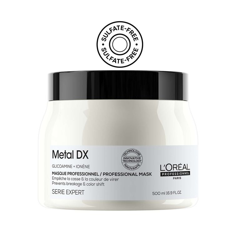 L’Oréal Professionnel Metal DX Anti-Deposit Protector Hair Mask - 250ml | Professional Mask for Less Breakage, Get Strong & Shiny Hair | With Glicoamine | For Men & Women