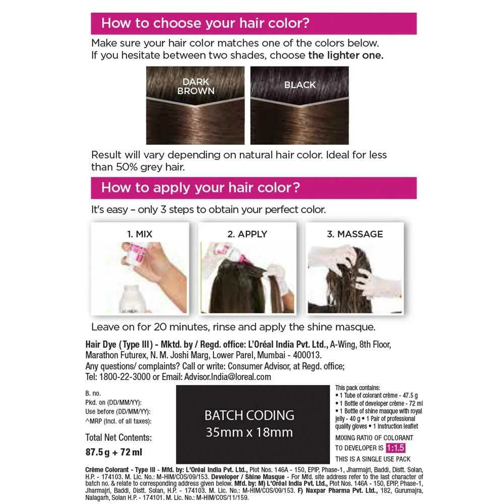 L’Oreal Paris Casting Crème Gloss Hair Color - 400 Dark Brown (87.5g + 72ml)3