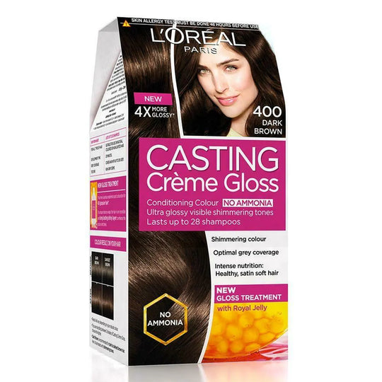 L’Oreal Paris Casting Crème Gloss Hair Color - 400 Dark Brown (87.5g + 72ml) Buy at Indicrest