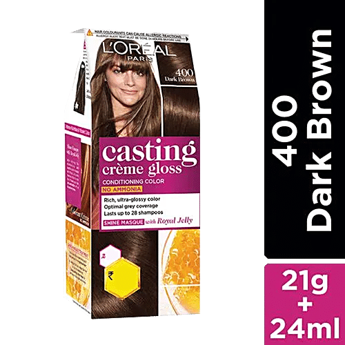 L'Oreal  Paris Casting Creme Gloss - Small Pack, 45g - 400 Dark Brown2