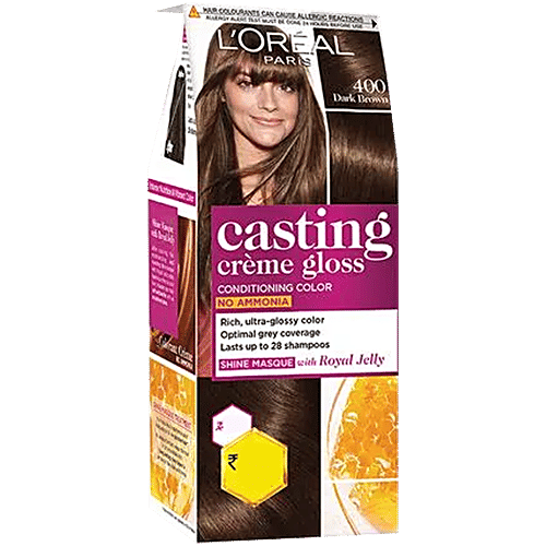 L'Oreal  Paris Casting Creme Gloss - Small Pack, 45g - 400 Dark Brown Buy at Indicrest