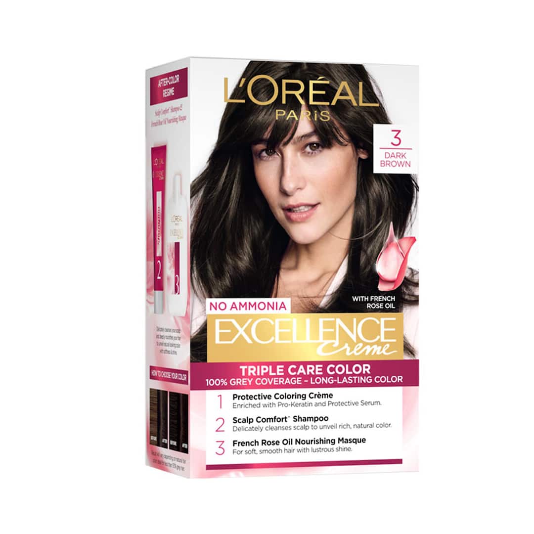 L'Oreal  Paris Excellence Creme Hair Color 3 Dark Brown (72ml+100g)