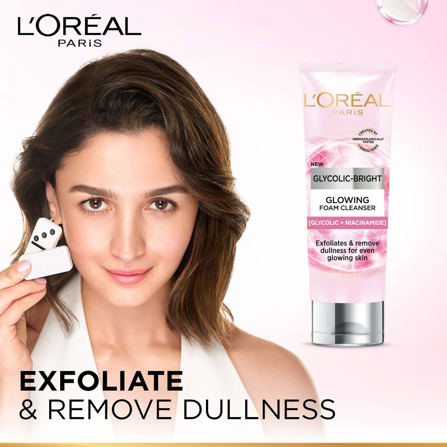L'Oreal  Paris Innovation Glycolic- Bright Glowing Daily Cleanser Foam, 100 ml | Glycolic acid, Exfoliates and Removes Dullness for even glowing skin 2