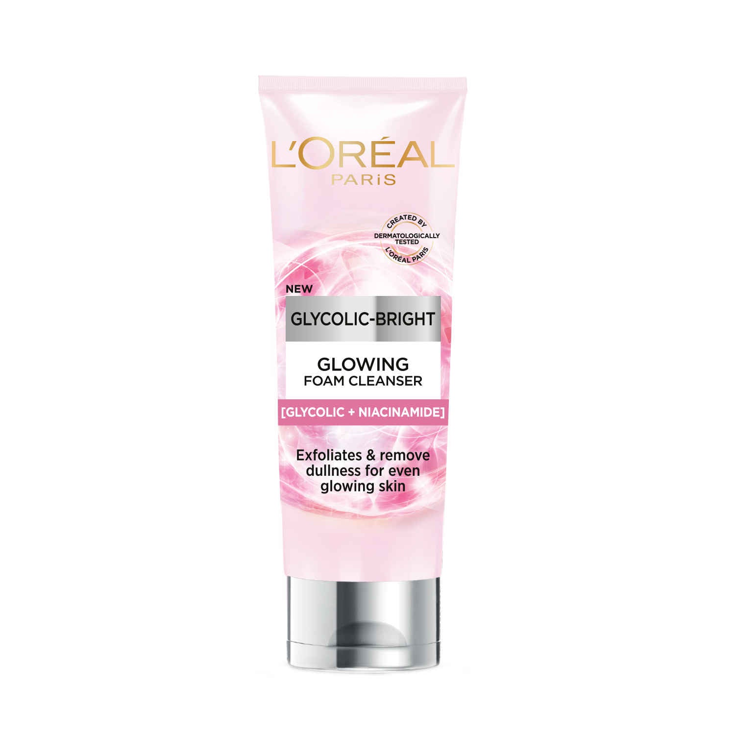 L'Oreal  Paris Innovation Glycolic- Bright Glowing Daily Cleanser Foam, 100 ml | Glycolic acid, Exfoliates and Removes Dullness for even glowing skin 
