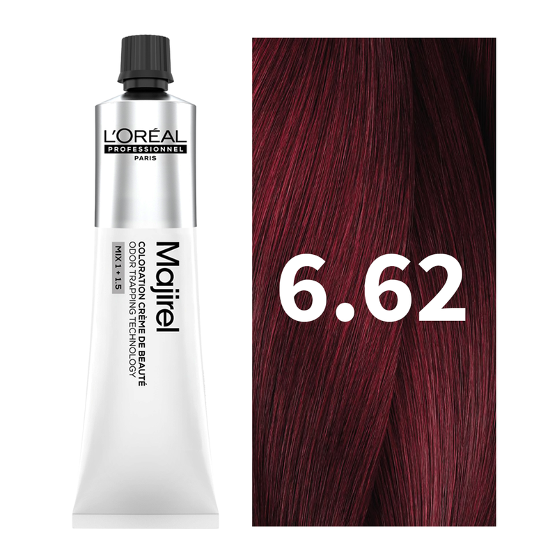 L'Oreal Professionnel Paris Majirel - 6.62 (Iridiscent Red Dark Blonde) Hair Color, 49.5 g Indicrest Buy at Indicrest