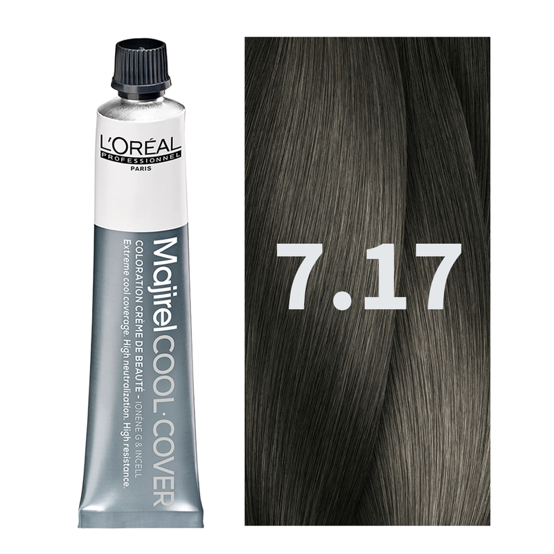 L'Oreal Professionnel Paris Majirel - Cool Cover 7.17 (Ash Metallic Blonde) Hair Color, 49.5 g Indicrest Buy at Indicrest