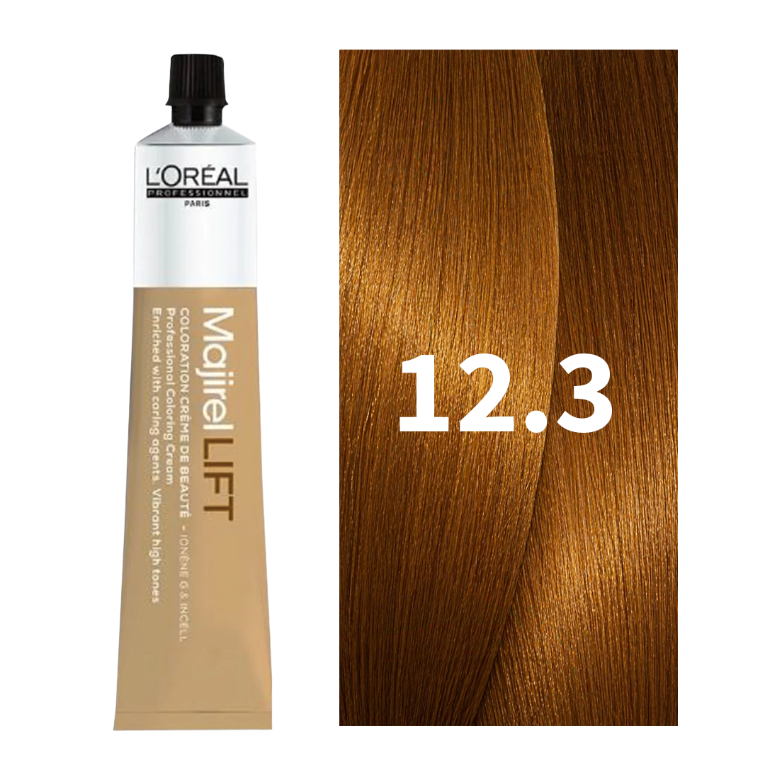 L'Oreal Professionnel Paris Majirel LIFT – 12.3 (Golden Very Light Brown) 49.5 g Indicrest Buy at Indicrest