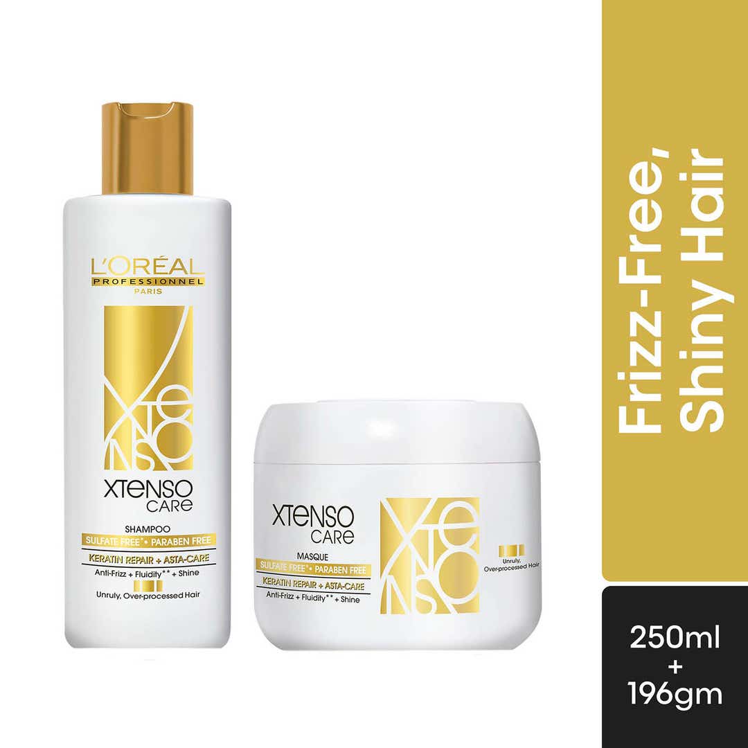 L'Oreal Professionnel X-Tenso Care Sulfate-Free Shampoo, 250ml and Masque, 196g Combo