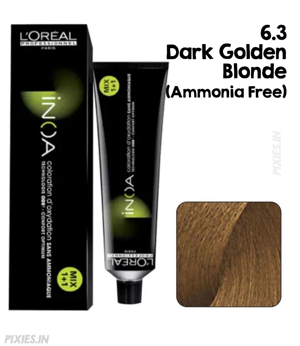 L'Oreal  Professionnel Paris - 6.30 Dark Golden Blonde - Inoa Ammonia Free Permanent Colour - Mix 1:1 - (60g) - Indicrest