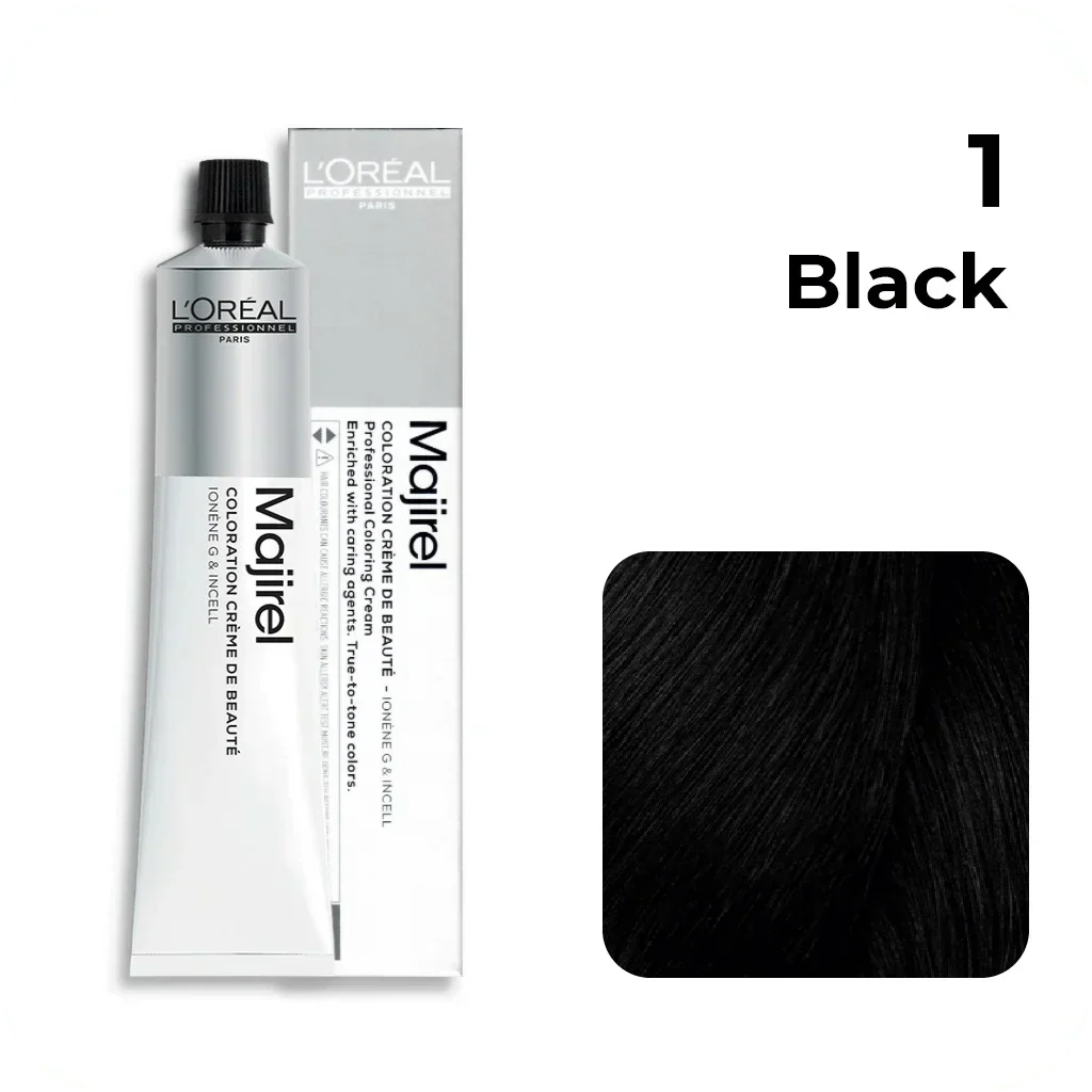 L'Oreal  Professionnel Paris - Majirel - 1 (Black) - Mix 1:1.5 - (49.5g) - Indicrest