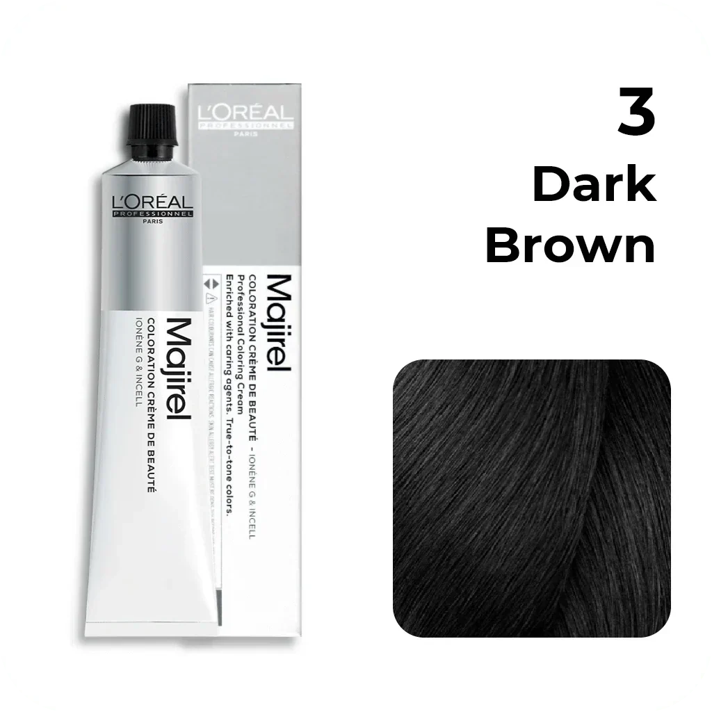 L'Oreal  Professionnel Paris - Majirel - 3 (DarkBrown) - Mix 1:1.5 - (49.5g) - Indicrest