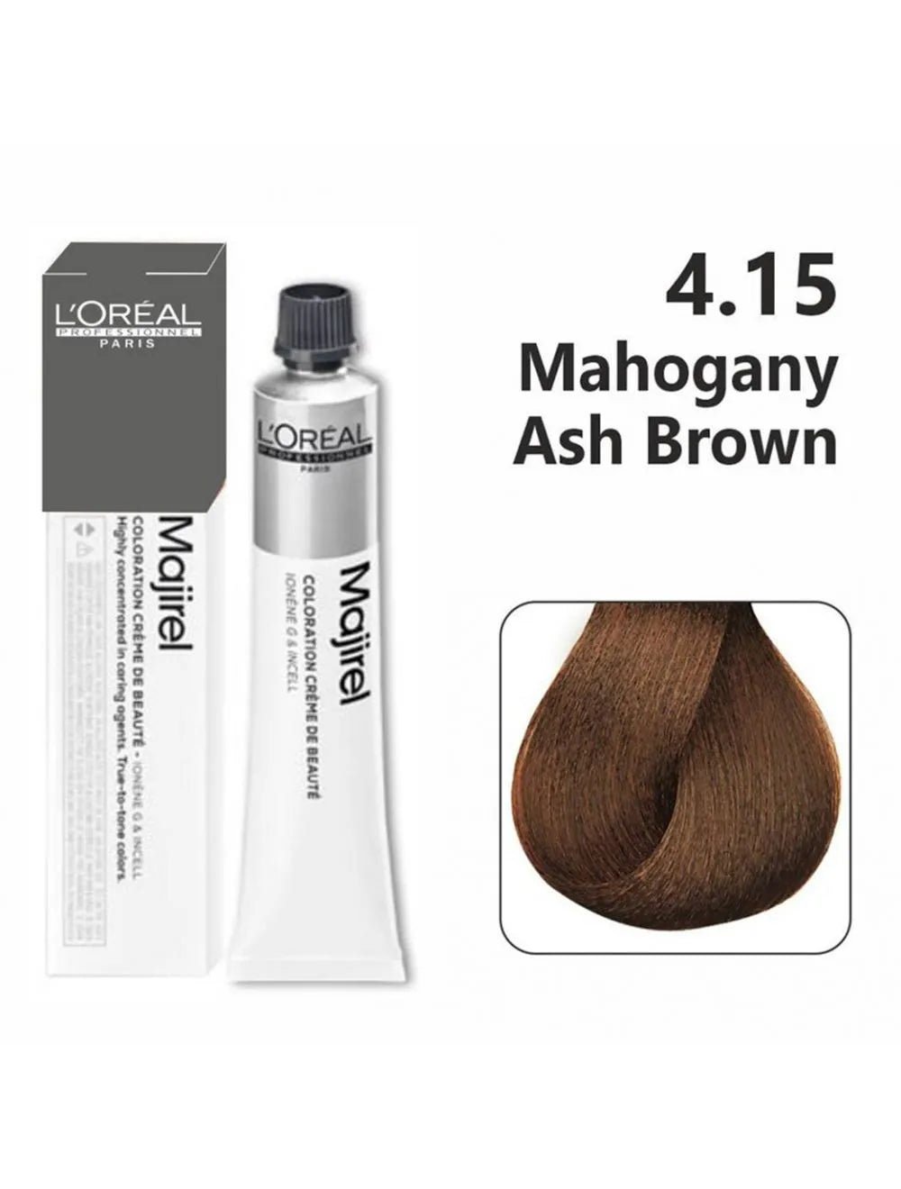 L'Oreal  Professionnel Paris - Majirel - 4.15 (Mahogany Ash Brown) - Mix 1:1.5 - (49.5g) - Indicrest