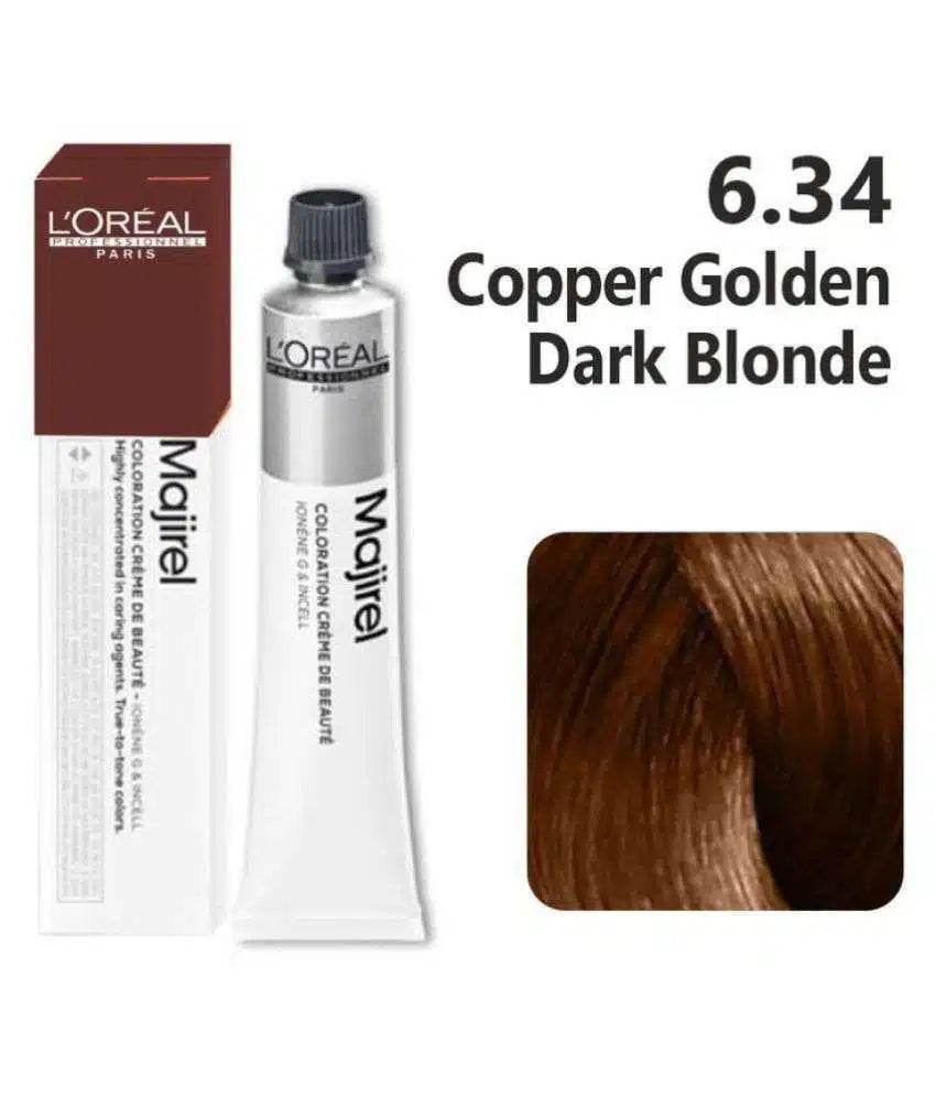 L'Oreal  Professionnel Paris - Majirel - 6.34 (Copper Golden Dark Blonde) - Mix 1:1.5 - (49.5g) - Indicrest