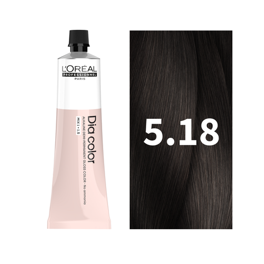 L'Oreal Professionnel Paris Dia Color 5.18 - Light Ash Mocha Brown Hair Color, 60ml Buy at Indicrest