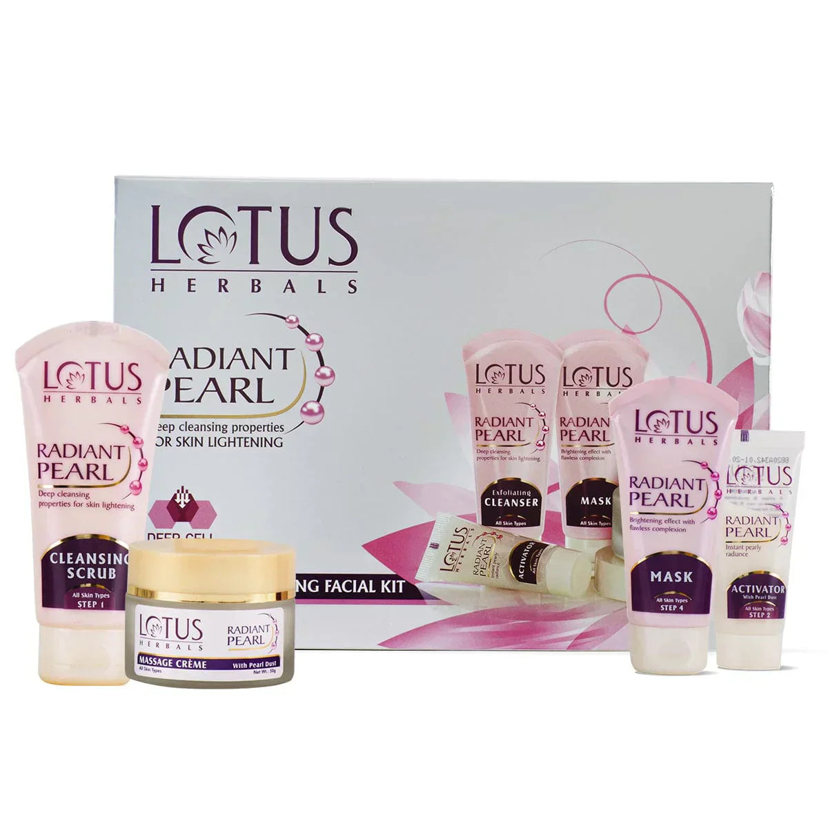 Lotus Herbals Radiant Pearl Cellular Lightening Facial Kit, (170gm) - Indicrest