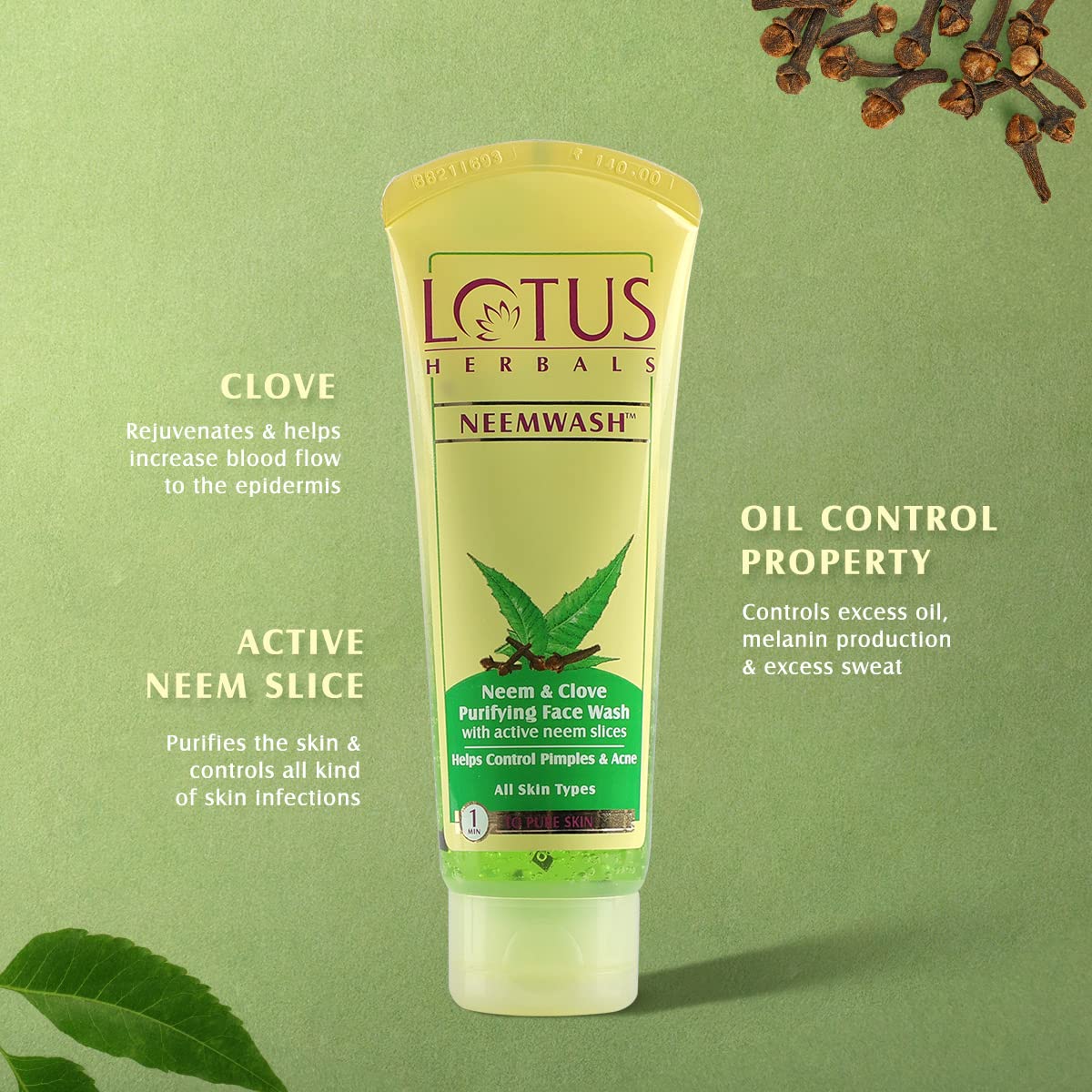 Lotus Herbals Neem Face Wash 80g - Indicrest Buy at Indicrest Image 3