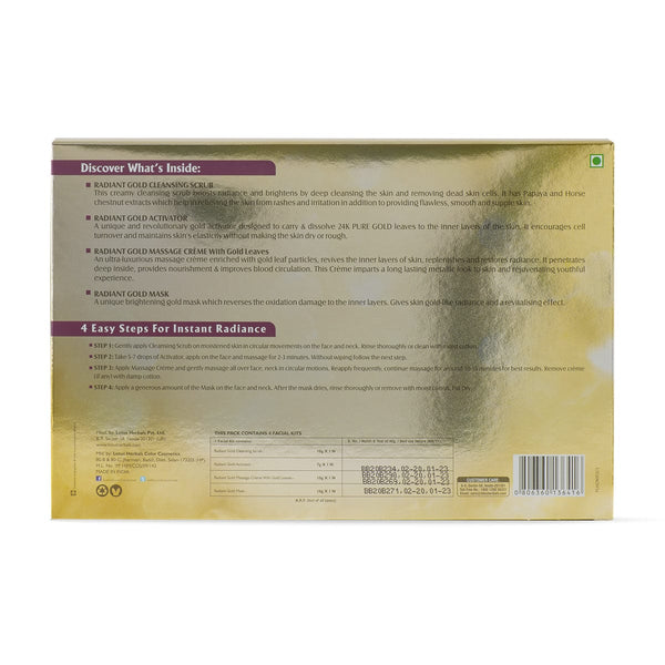 Lotus Herbals Radiant Gold Cellular Glow Salon Grade 4 Facial Kit, 37g Buy at Indicrest Image 5