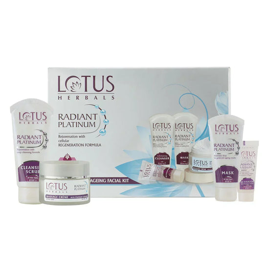 Lotus Herbals Radiant Platinum Anti-Ageing Facial Kit, (170 g) - Indicrest Buy at Indicrest