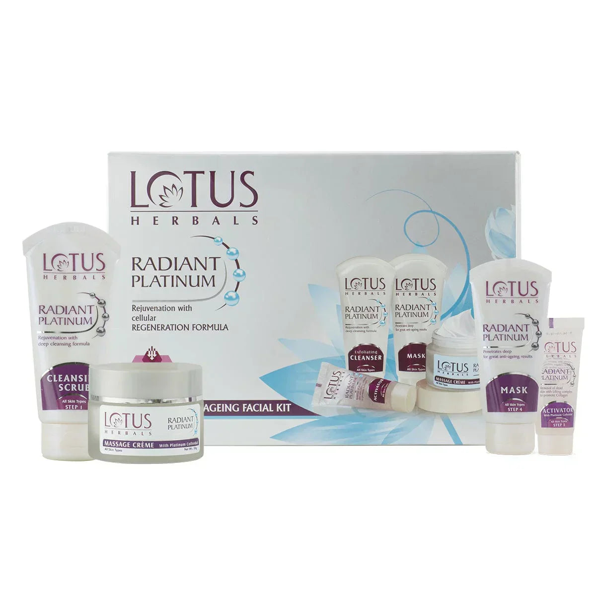 Lotus Herbals Radiant Platinum Anti-Ageing Facial Kit, (170 g) - Indicrest