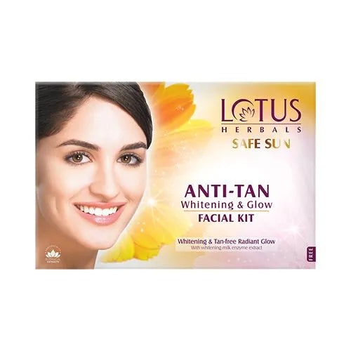 Lotus Herbals Safe Sun Anti-Tan Whitening & Glow Facial Kit - Indicrest Buy at Indicrest