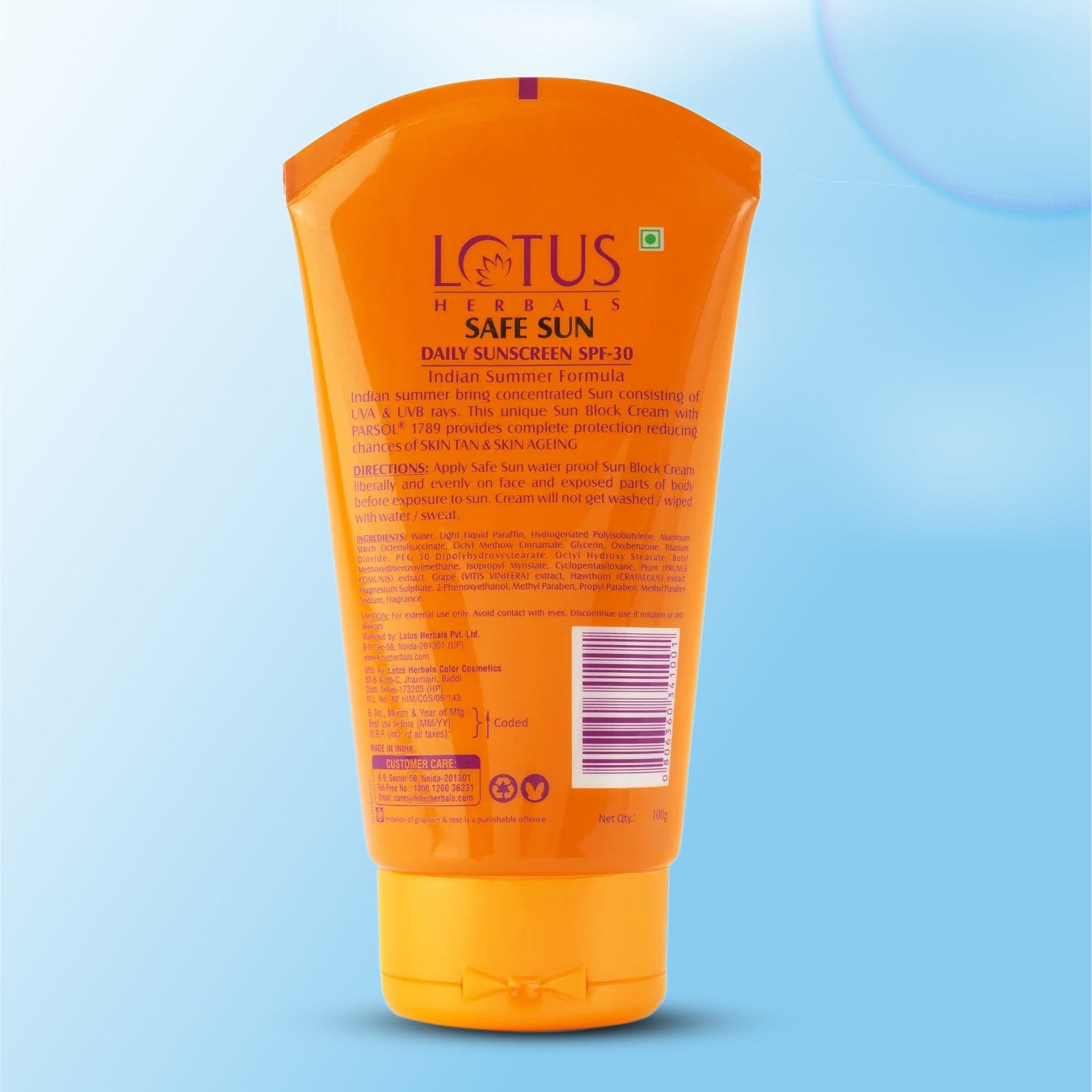 Lotus Herbals Safe Sun Sunscreen Cream SPF 30 PA++ (100g)