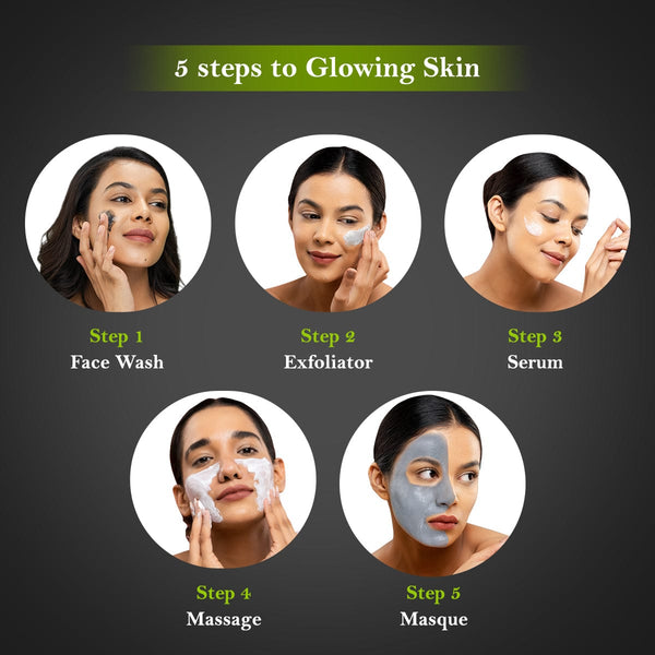 Lotus Herbals WhiteGlow Activated Charcoal 4-in-1 Brightening Facial Kit, 47g