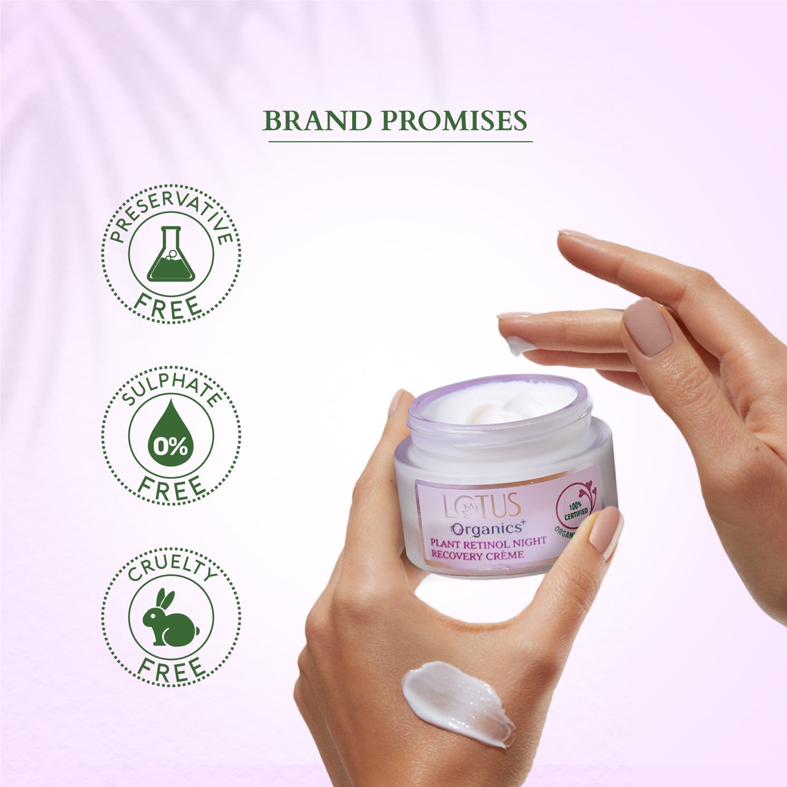 Lotus Organics+ Bakuchiol Plant Retinol Night Recovery Creme, 30g – Anti-Aging & Skin Repair