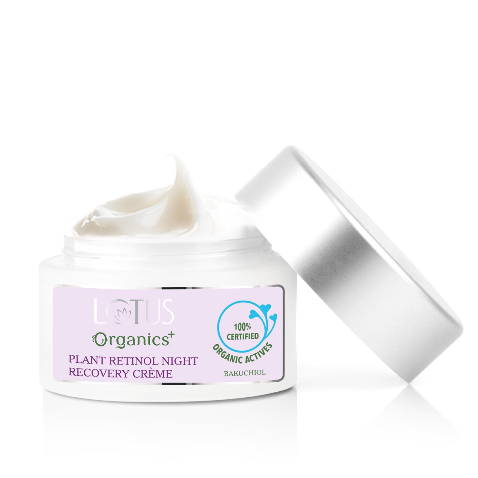 Lotus Organics+ Bakuchiol Plant Retinol Night Recovery Creme, 30g – Anti-Aging & Skin Repair