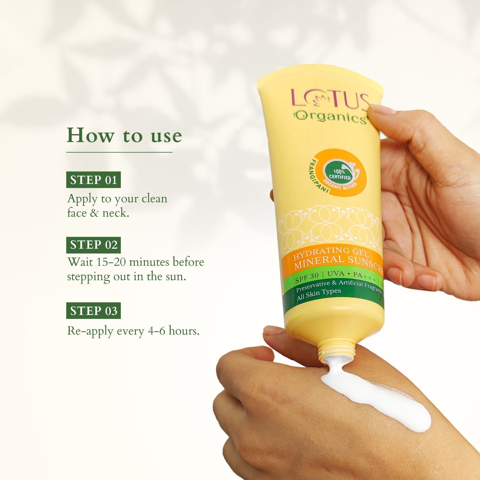 LOTUS ORG Hydrating Gel Mineral Sunscreen SPF30 50g - Indicrest Buy at Indicrest Image 6