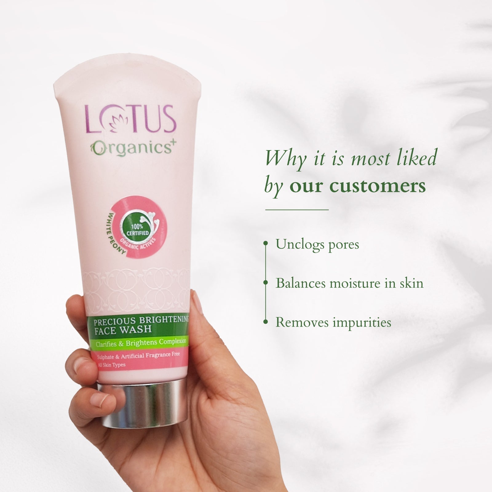 Lotus Organics+ Precious Brightening Face Wash, 100g – Cleanse & Illuminate Skin Buy at Indicrest Image 4
