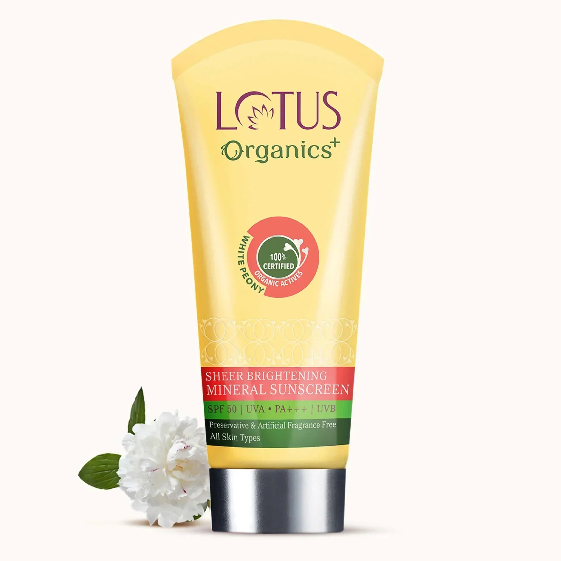 LOTUS ORG Sheer Brightening Mineral Sunscreen SPF50 50g - Indicrest Buy at Indicrest