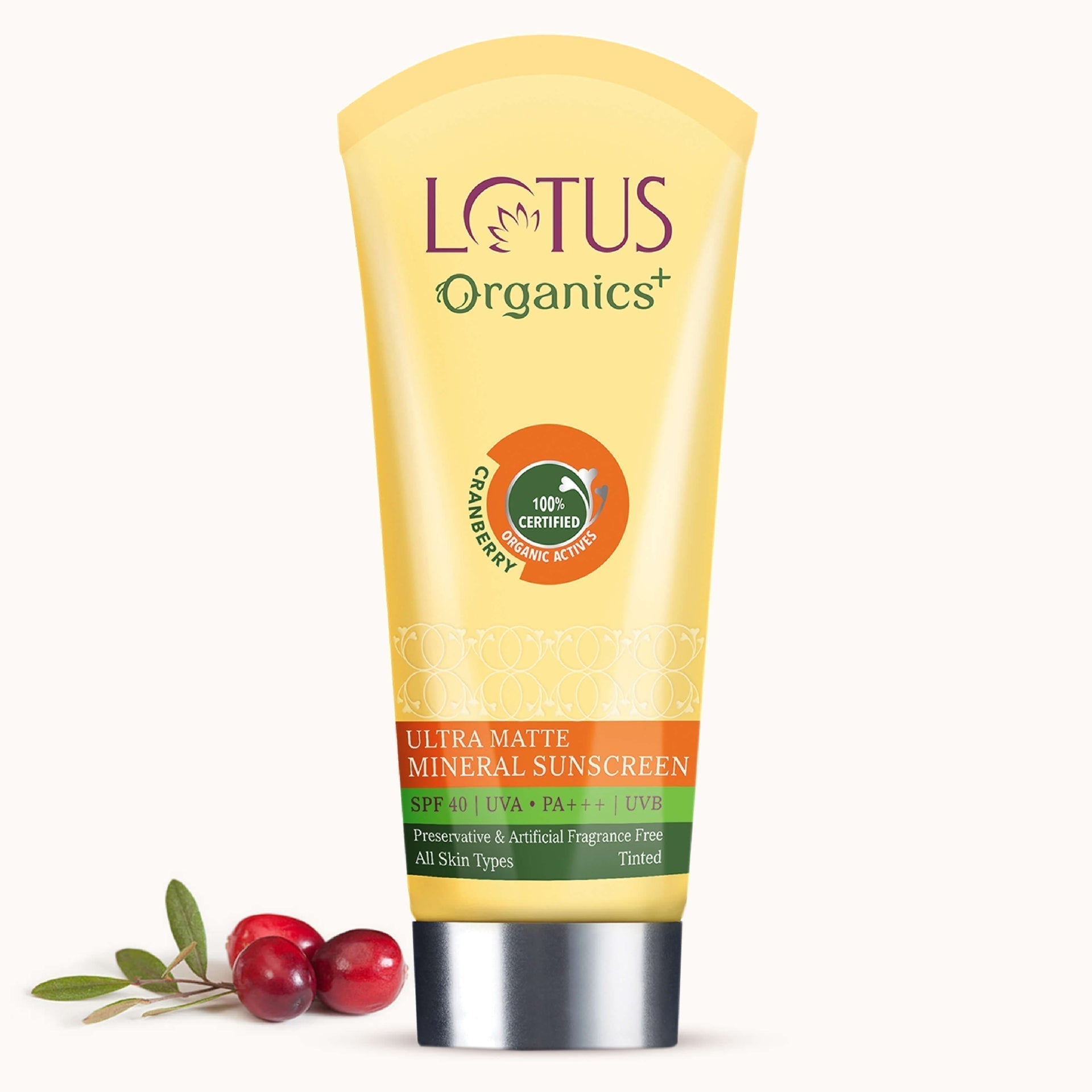 Lotus Organics Ultra Matte Mineral Sunscreen SPF 40 PA+++ (50g) | Oil-Free, Matte Finish Buy at Indicrest
