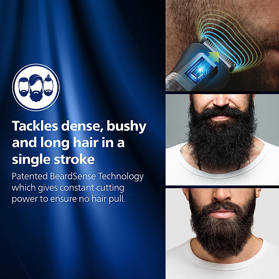 Philips Body Trimmer- for Men Skin Safe Grooming for Private Parts I 13 in 1 for Head To Toe Grooming , Twin Trim All Metal Steel Blades , 120 min Runtime , Beard Sense Technology MG5930/65