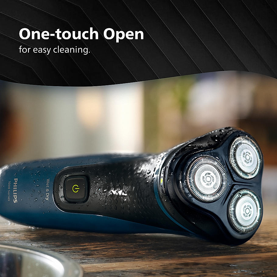 Philips Electric Shaver - I Wet and Dry Shave, 3D Floating Heads, 27 Self Sharpening Blades, Cordless, Waterproof S1151/03