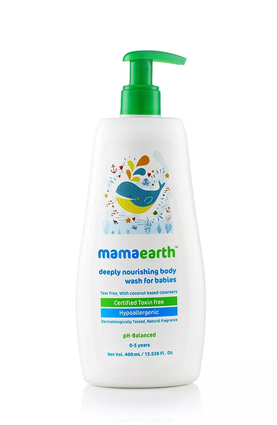 Mamaearth Baby Deeply Nourishing Body Wash, 400ml - Indicrest Buy at Indicrest