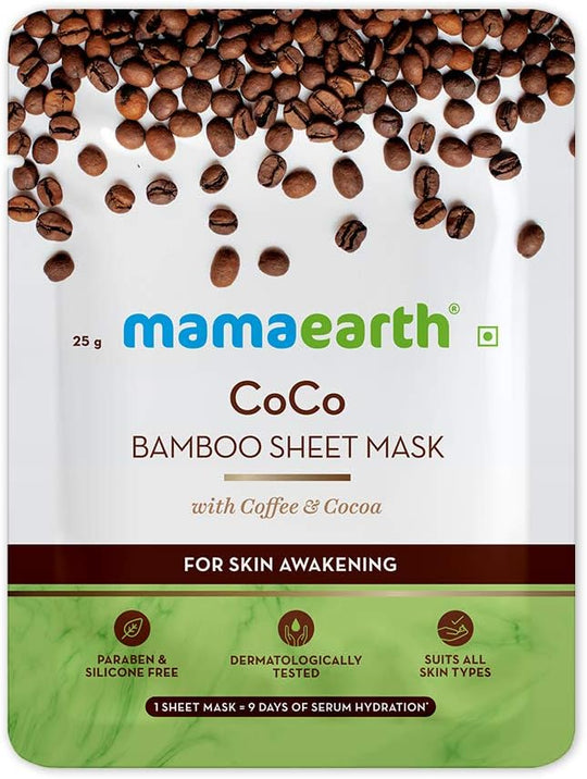 Mamaearth Coco Bamboo Sheet Mask, 25g - Indicrest Buy at Indicrest